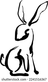 silhouette of a hare for logo