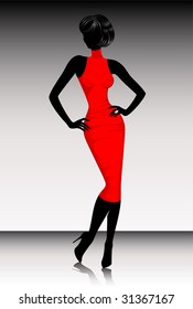 Silhouette of the harmonous woman