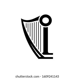 silhouette of a  harp vector logo
