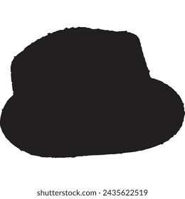 A silhouette of a hat in black