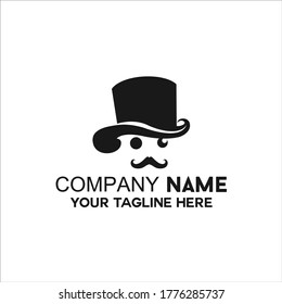 The silhouette of a hat is suitable for a hat shop logo