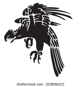 silhouette of a hawk ink