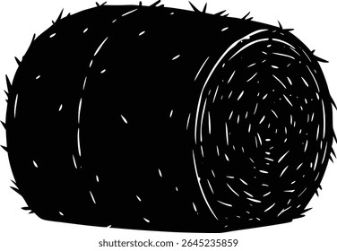 Silhueta De Um Feno Bale Com Textura - Gráfico Vetor De Alta Qualidade