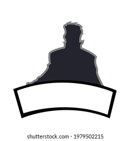 Silhouette head, avatar face, person icon people. Male and female profile. Vector illustration set