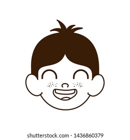 silhouette of head of baby boy smiling