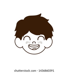 silhouette of head of baby boy smiling