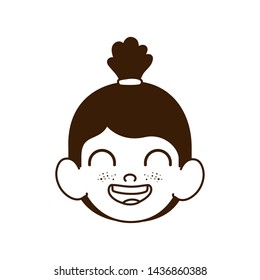silhouette of head of baby girl smiling