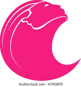 Silhouette of a head of the beautiful girl