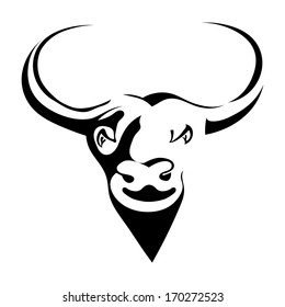 Silhouette head with black buffalo