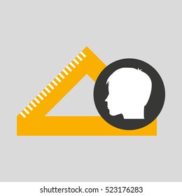 silhouette head boy student geometry vector illustration eps 10