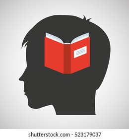 silhouette head boy student knowledge vector illustration eps 10