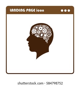 silhouette of the head and brain of gears