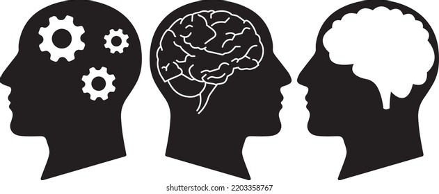 Silhouette head with the brain vector image. This is an EPS file