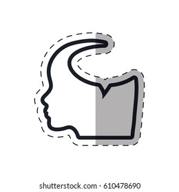 silhouette head bubble speech communication outline vector illustration eps 10