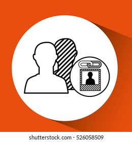 silhouette head connected profile link social media vector illustration eps 10