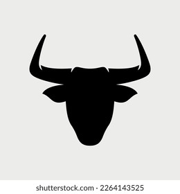Silhouette head cow or bull logo design. Creative steak, meat or milk icon symbol.