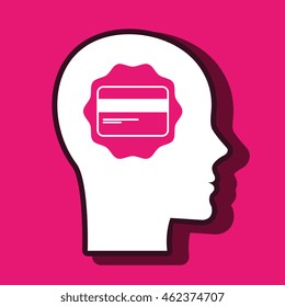 silhouette head credit card vector illustration eps 10