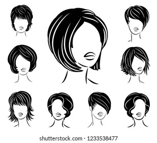 Short Hair Sketch Stock Illustrations Images Vectors