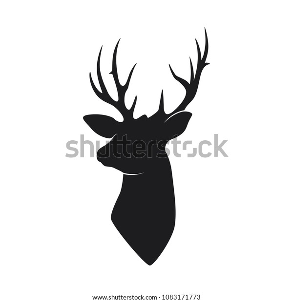 Silhouette head\
deer