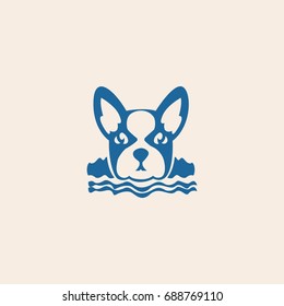 silhouette head dog logo