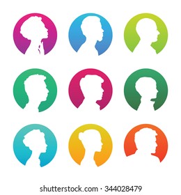 Silhouette of head, face in profile