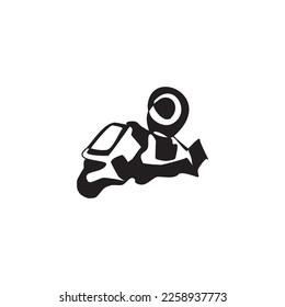 Silueta del icono de la linterna de la cabeza. Luz de la cabeza de acampada. Encabezando al símbolo del campamento, icono. Ilustración vectorial de la linterna de la cabeza para acampar, hacer senderismo y hacer excursiones nocturnas. Linterna de la cabeza de los turistas. 