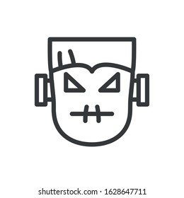silhouette of head of frankenstein in white background vector illustration design