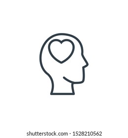 Silhouette Head Heart Icon Line Design Image Illustration