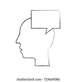 silhouette head human speech bubble communication