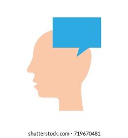 silhouette head human speech bubble communication