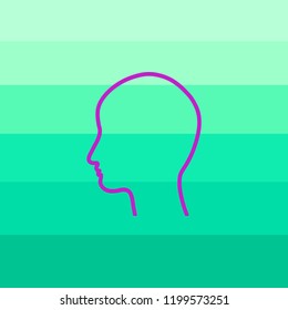 Silhouette of head. Icon. Vector.