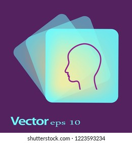Silhouette of head. Icon. Vector.