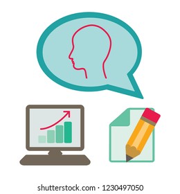 Silhouette of head. Icon. Vector.