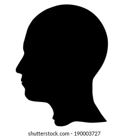 SIlhouette of a head isolated on white