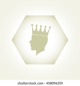 silhouette head of a king