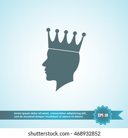 silhouette head of a king