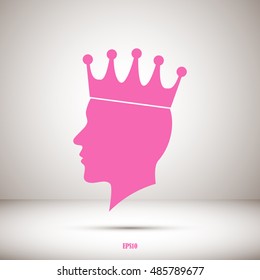 silhouette head of a king