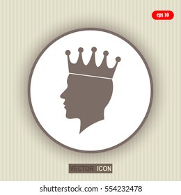 silhouette head of a king