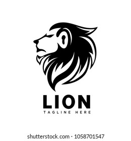 Silhouette head lion logo