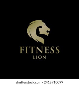 Silhouette of Head Lion Logo Vector Design for business
