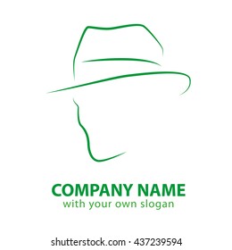 a silhouette of a head as logo
