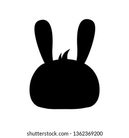 Silhouette head. Logo face rabbit and hare. Vector illustration.