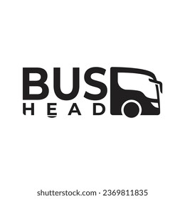 silhouette of the head of a luxury bus logo vector