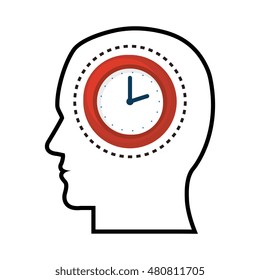 silhouette head man clock design