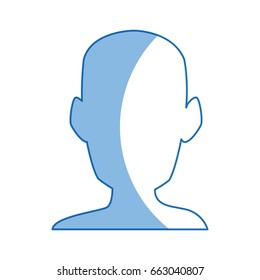 silhouette head man front view portrait