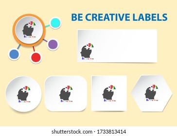 Silhouette del jefe del hombre mostrando el concepto de creatividad