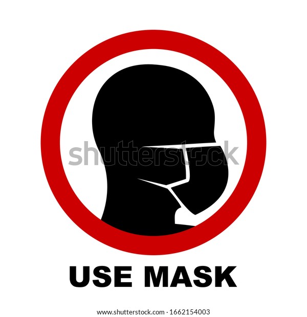 Silhouette Head Medical Mask On Face Stock Vector (Royalty Free ...