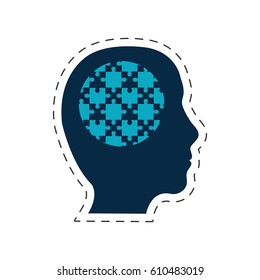 silhouette head puzzle image vector illustration eps 10