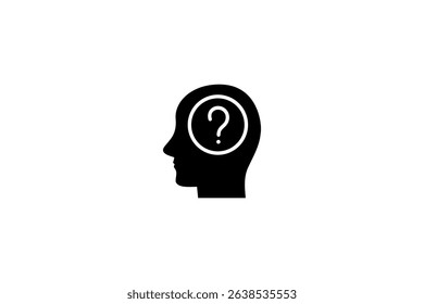 Silhouette of a Head with a Question Mark icon