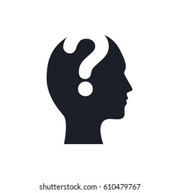 silhouette head question mark image vector illustration eps 10